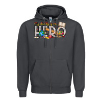 Smoke My Daddy is my Hero Teacher Zipper Hoodie - CowhideDigitalArt
