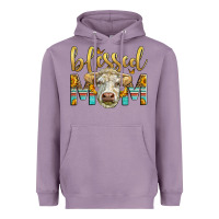 Lavender Western Blessed Mom Charolais Bull Heavyweight Hoodie - LillyAllenDesigns