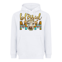 White Western Blessed Mom Charolais Bull Heavyweight Hoodie - LillyAllenDesigns