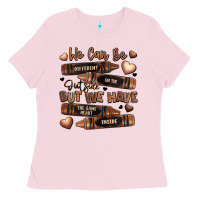 Bubblegum Pink we can be different on the outside but we have the Ladies Tee - LillyAllenDesigns
