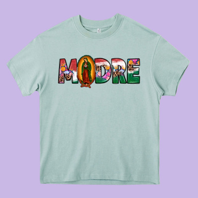 Mexican Flag Our Lady Of Guadalupe Madre Heavy Core Tee Designed By Jahusdesignshop