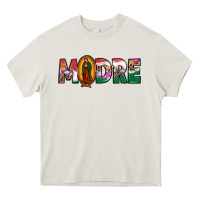 Cream mexican flag our lady of guadalupe madre Heavy Core Tee - JahusDesignShop