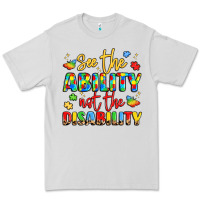 Dove Grey see the ability not the disability Premium Tee - LillyAllenDesigns