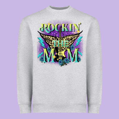 Rockin' The Mom Mother's Day Heavyweight Sweatshirt Designed By Fadigitalartstudio