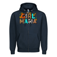 Navy girl mama Zipper Hoodie - LillyAllenDesigns