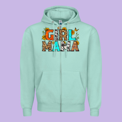 Girl Mama Zipper Hoodie Designed By Lillyallendesigns