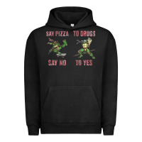 Pigment Black say pizza to drugs say no to yes Urban Hoodie - tuanDangUi