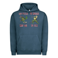 Pigment Midnight Navy say pizza to drugs say no to yes Urban Hoodie - tuanDangUi
