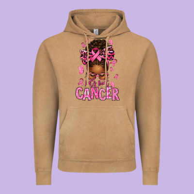 Lets Beat Cancer Afro Messy Bun Vintage Hoodie Designed By Texasbilliewilder
