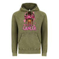 Vintage Olive lets beat cancer afro messy bun Vintage Hoodie - texasbilliewilder