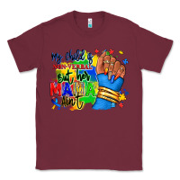 Burgundy my child is non verbal but her mama aint afro hand rana Classic Tee - RanaPortraitStore