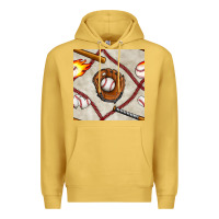 Antique Gold baseball glove and bat seamless pattern Premium Hoodie - BundleAndBundleShop