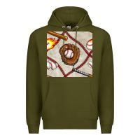 Army Green baseball glove and bat seamless pattern Premium Hoodie - BundleAndBundleShop