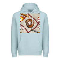 Blue Mist baseball glove and bat seamless pattern Premium Hoodie - BundleAndBundleShop