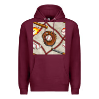 Burgundy baseball glove and bat seamless pattern Premium Hoodie - BundleAndBundleShop