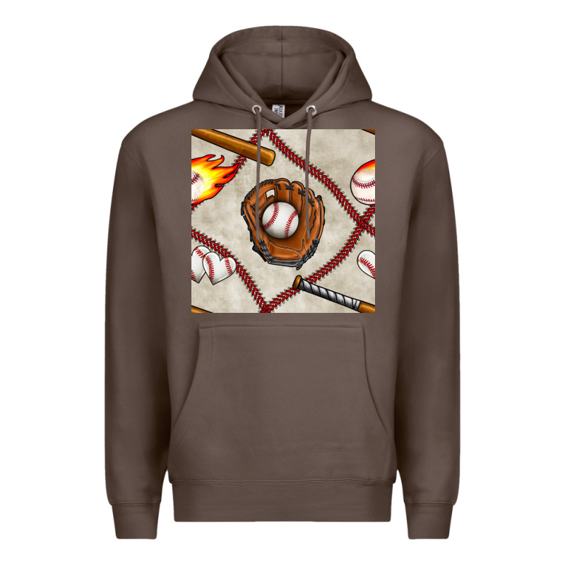 Baseball Glove And Bat Seamless Pattern Premium Hoodie by BundleAndBundleShop | Teevron
