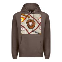 Coffee baseball glove and bat seamless pattern Premium Hoodie - BundleAndBundleShop