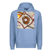 Colony Blue baseball glove and bat seamless pattern Premium Hoodie - BundleAndBundleShop