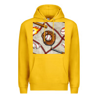 Lemon baseball glove and bat seamless pattern Premium Hoodie - BundleAndBundleShop