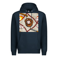 Navy baseball glove and bat seamless pattern Premium Hoodie - BundleAndBundleShop