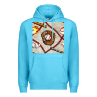 Ocean Blue baseball glove and bat seamless pattern Premium Hoodie - BundleAndBundleShop