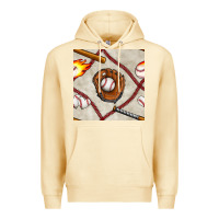 Pina Colada baseball glove and bat seamless pattern Premium Hoodie - BundleAndBundleShop