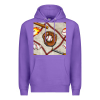 Purple baseball glove and bat seamless pattern Premium Hoodie - BundleAndBundleShop