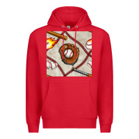 Red baseball glove and bat seamless pattern Premium Hoodie - BundleAndBundleShop