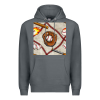 Rock baseball glove and bat seamless pattern Premium Hoodie - BundleAndBundleShop