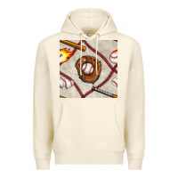 Sandshell baseball glove and bat seamless pattern Premium Hoodie - BundleAndBundleShop