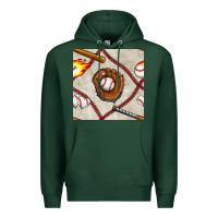 Sports Green baseball glove and bat seamless pattern Premium Hoodie - BundleAndBundleShop