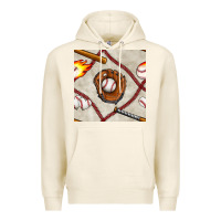 Tofu baseball glove and bat seamless pattern Premium Hoodie - BundleAndBundleShop