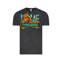 Vintage Black Love Thanksgiving with Turkey Vintage Tee - texasbilliewilder