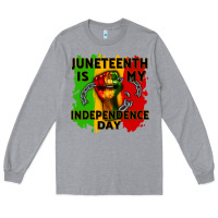 Heather Grey juneteenth is my independence day cowgirl Long Sleeve Tee - CowGirlArtShop