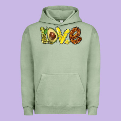 Love Avocado Urban Hoodie Designed By Barkaloodesign