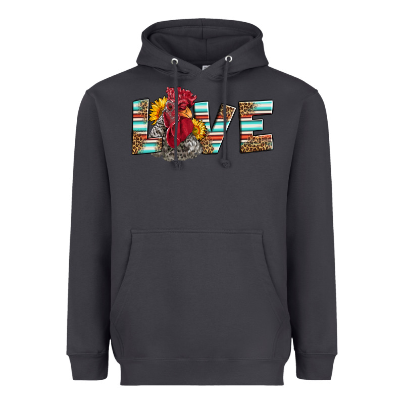 Love Rooster Head Heavyweight Hoodie by LillyAllenDesigns | Teevron
