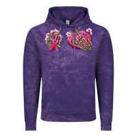Cloud Purple Breast Cancer skeleton hands Vintage Hoodie - NancyCooperArtShop