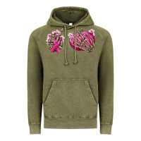 Vintage Olive Breast Cancer skeleton hands Vintage Hoodie - NancyCooperArtShop