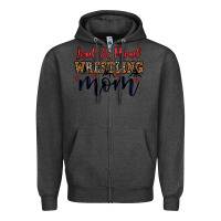 Charcoal Heather loud and proud wrestling mom Zipper Hoodie - LillyAllenDesigns