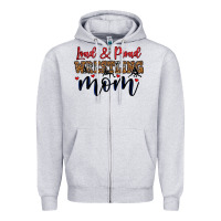 Heather Grey loud and proud wrestling mom Zipper Hoodie - LillyAllenDesigns