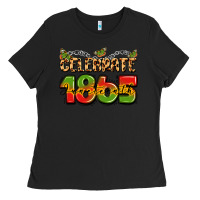 Black celebrate 1865 juneteenth Ladies Tee - LillyAllenDesigns
