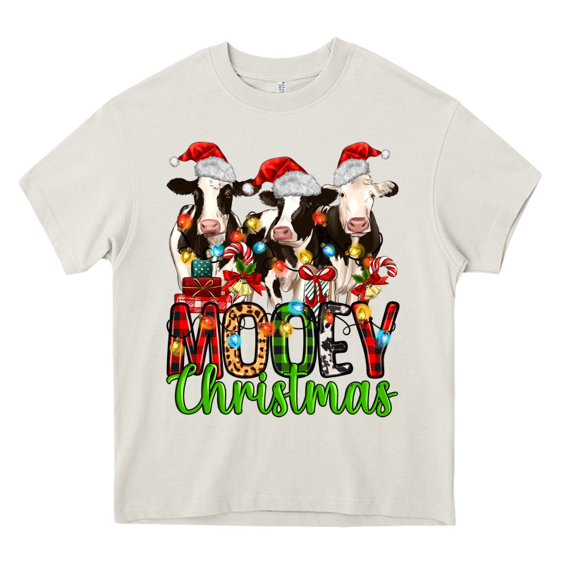 Christmas Three Cows Mooey Christmas Heavy Core Tee by MaliasSmallBusiness | Teevron