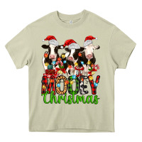Mossy christmas three cows mooey christmas Heavy Core Tee - MaliasSmallBusiness