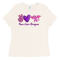 Bone Peace Love Dragons Ladies Tee - RanaPortraitStore