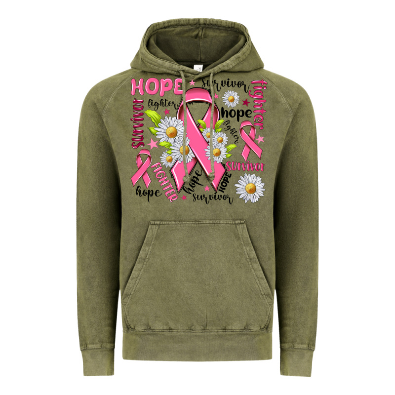 Breast Cancer Vintage Hoodie by NancyCooperArtShop | Teevron