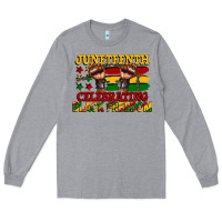 Heather Grey juneteenth celebrating black freedom Long Sleeve Tee - CowGirlArtShop
