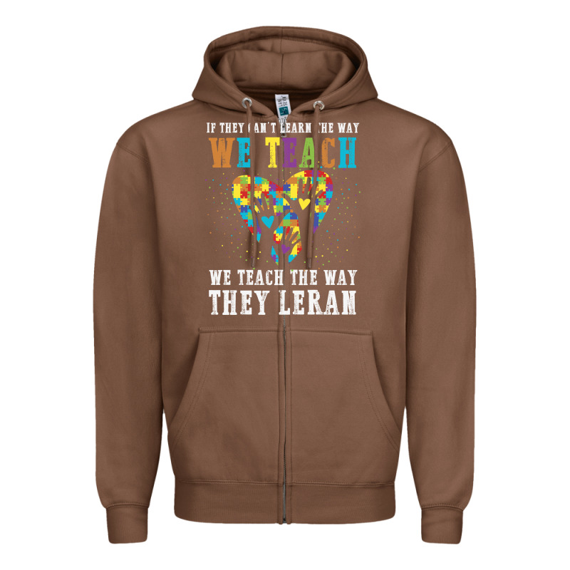 Autism Awareness Teacher Zipper Hoodie by CowhideDigitalArt | Teevron