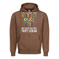 Chestnut Autism Awareness Teacher Zipper Hoodie - CowhideDigitalArt