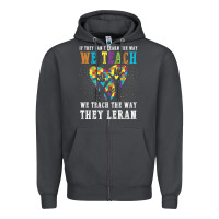 Smoke Autism Awareness Teacher Zipper Hoodie - CowhideDigitalArt