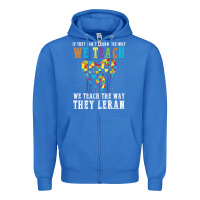 True Royal Autism Awareness Teacher Zipper Hoodie - CowhideDigitalArt